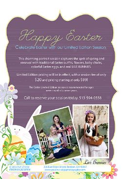 Easter Portraits with baby chicks and Live Bunnies